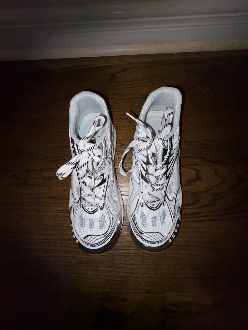 Amazon White Athletic Running Shoes with Black Accents